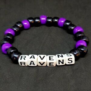 Baltimore Ravens Football Beaded Bracelet